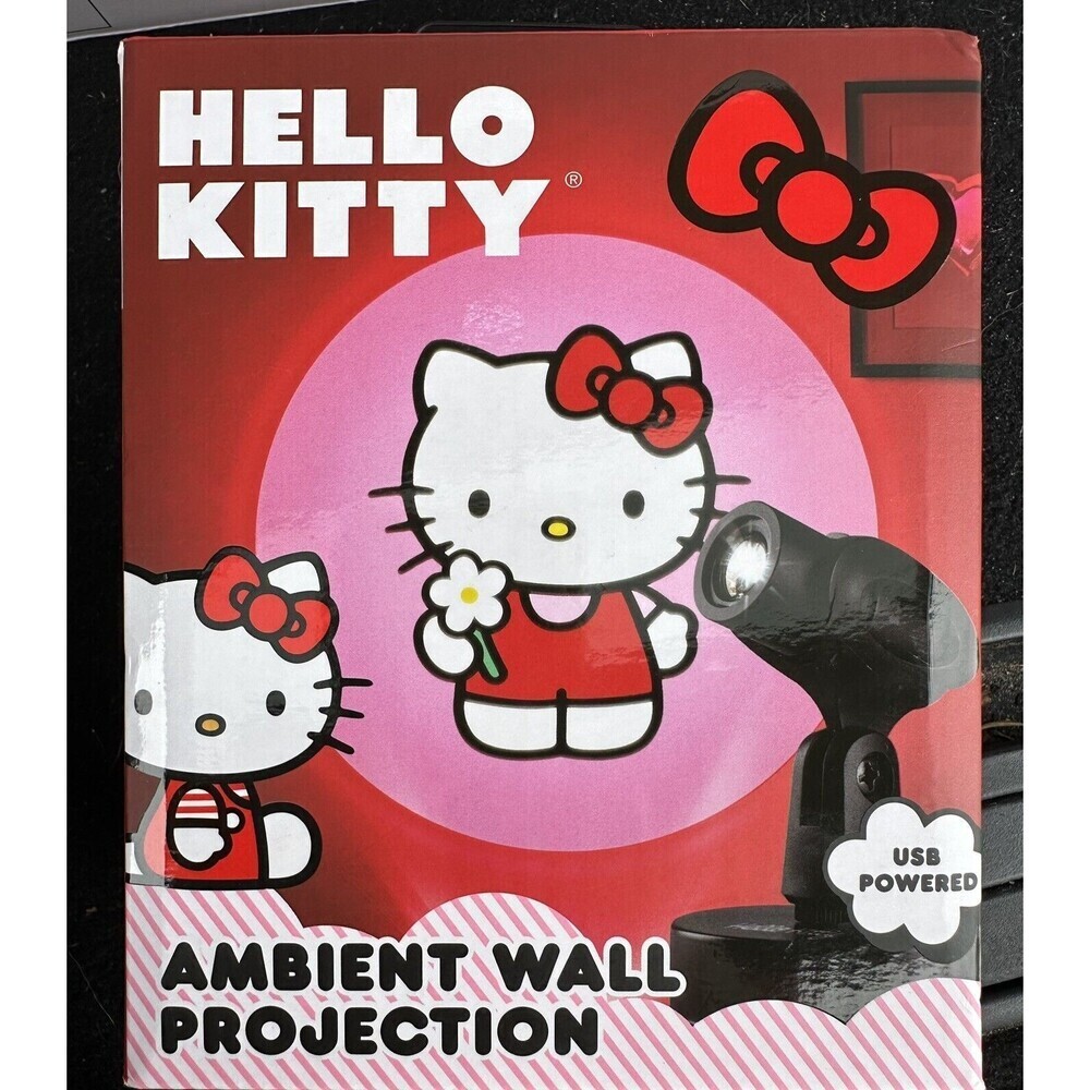 Hello Kitty Ambient Wall Projection USB Powered. Cute. Red Bow, Flower